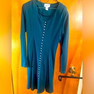 Ladies “ Jennifer V” long sleeve green dress